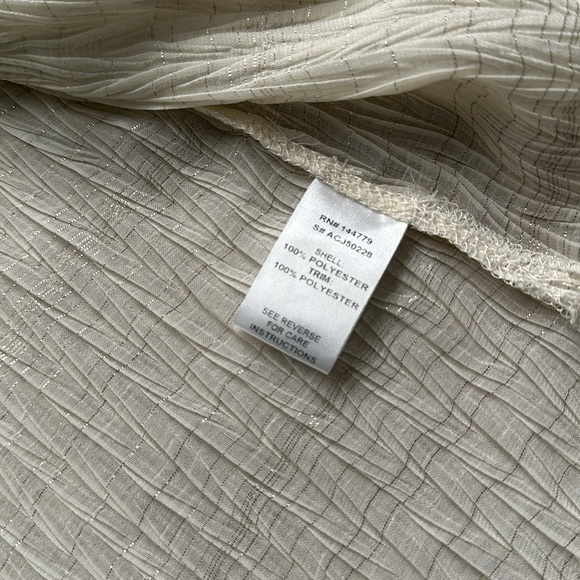 VICI x Summer of Diane Gauzy Ivory with Metallic Gold Detail Swim Cover Up Small - Picture 6 of 9